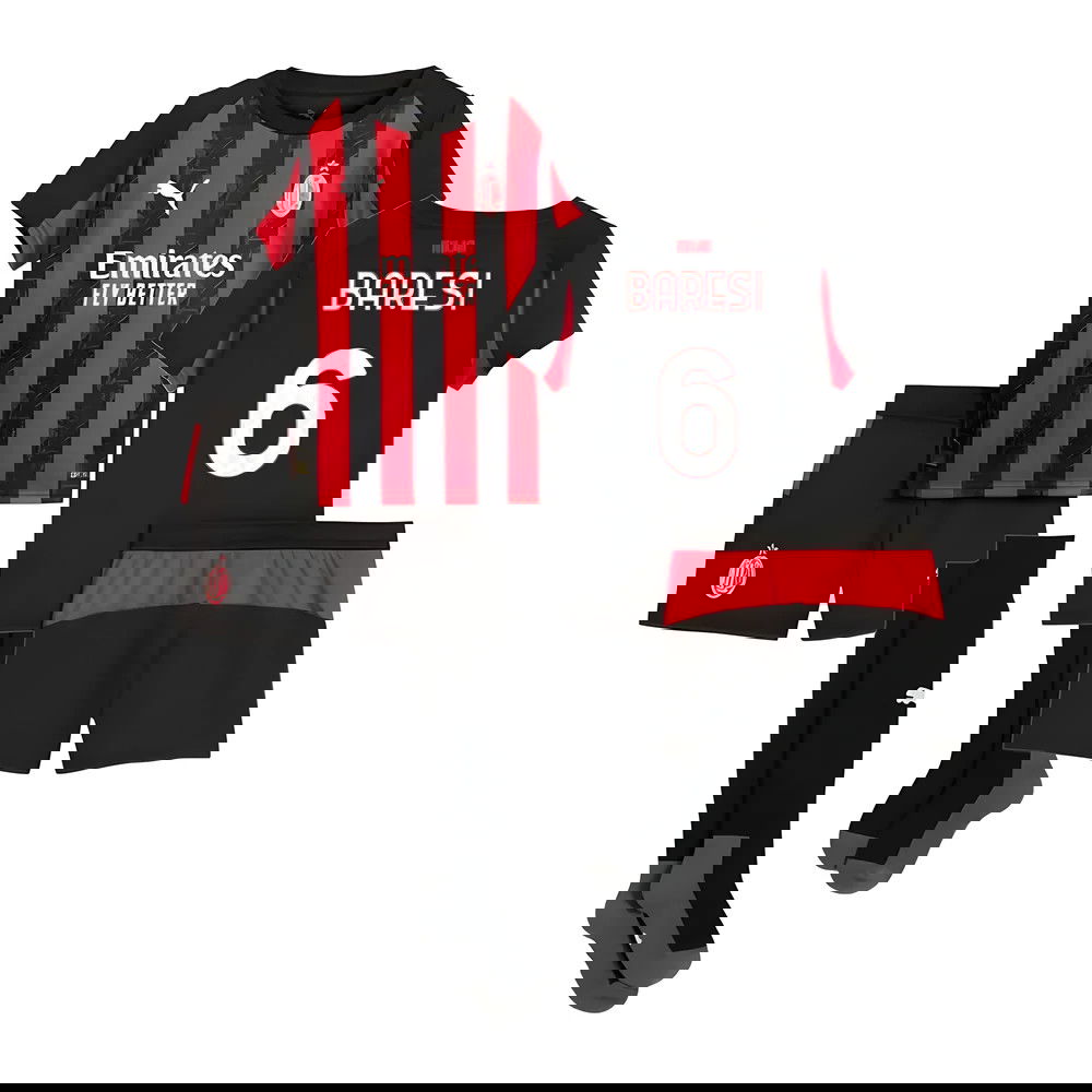 Lacné Futbalove Dresy AC Milan Detské BARESI #6 Domáci Dres 2025-2026