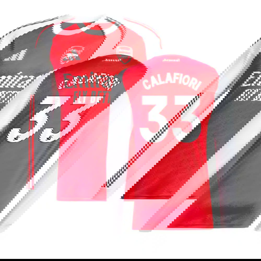 Lacné Futbalove Dresy Arsenal Dlhý Rukáv CALAFIORI #33 Domáci Dres 2025-2026