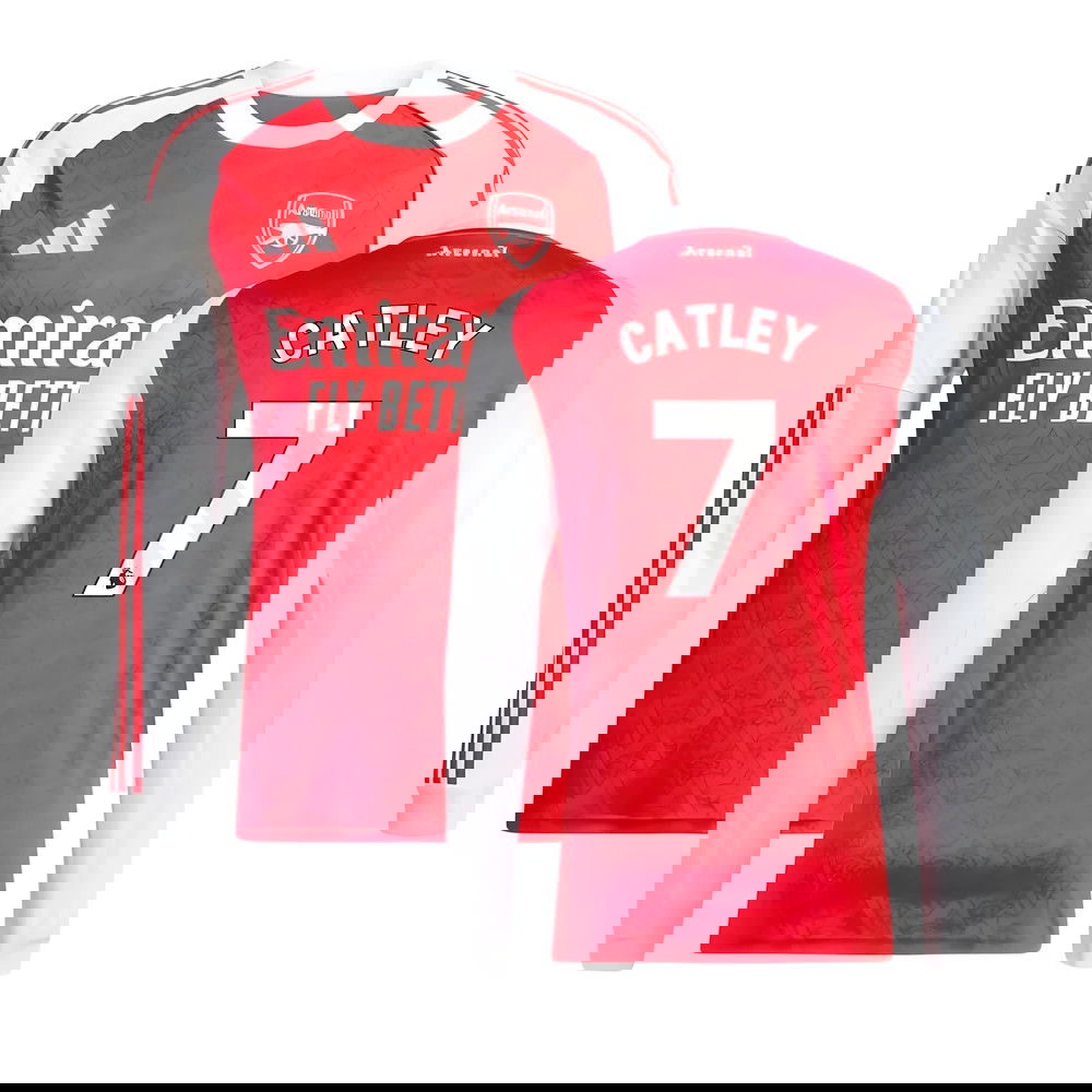 Lacné Futbalove Dresy Arsenal Dlhý Rukáv CATLEY #7 Domáci Dres 2025-2026