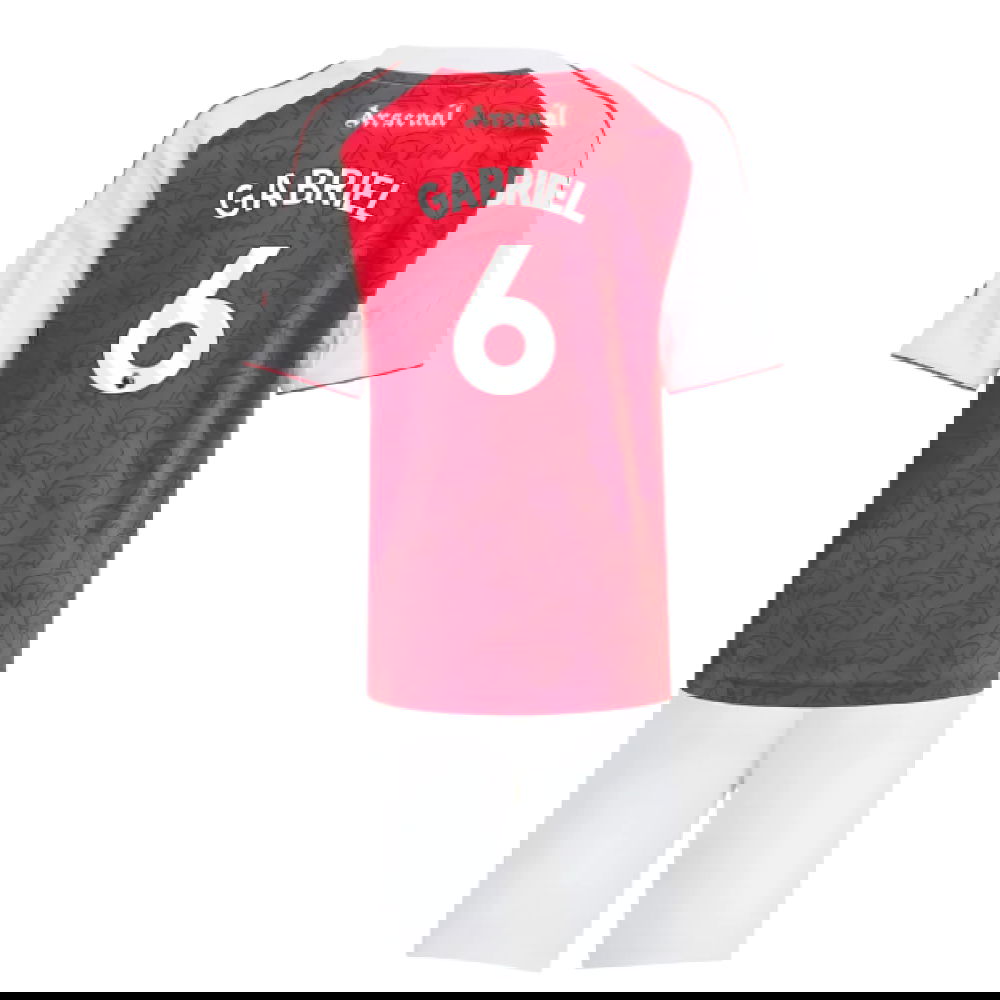 Lacné Futbalove Dresy Arsenal Detské GABRIEL #6 Domáci Dres 2025-2026