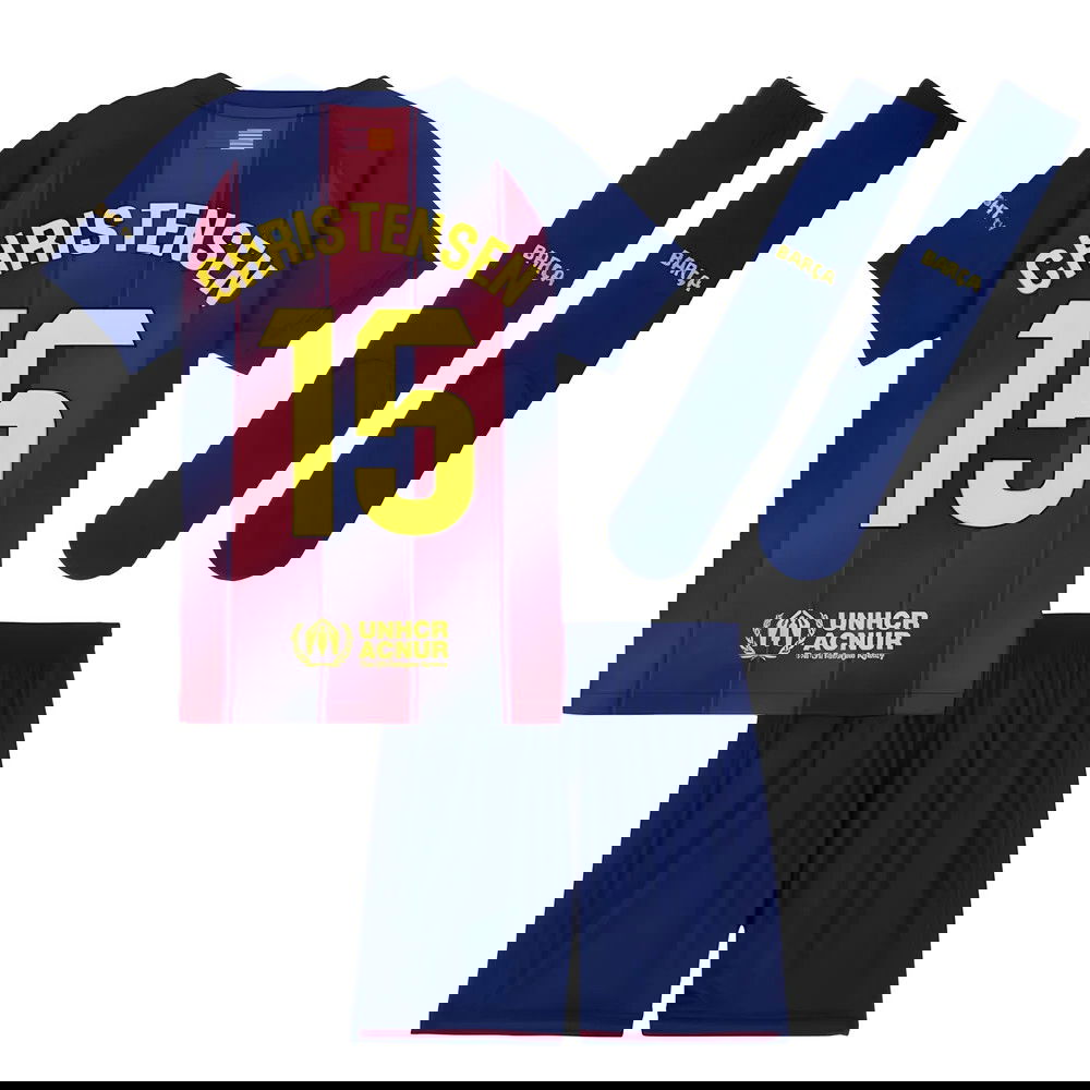 Lacné Futbalove Dresy FC Barcelona Detské CHRISTENSEN #15 Domáci Dres 2025-2026