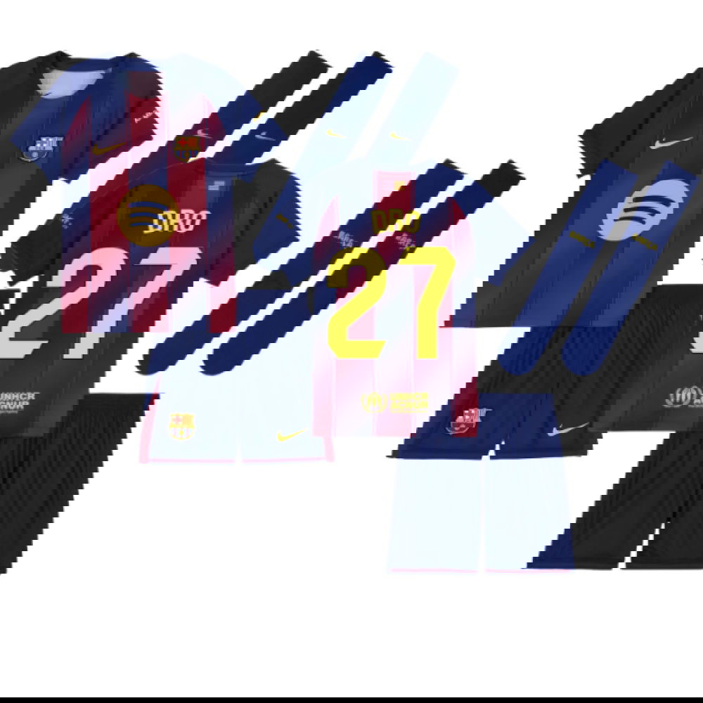 Lacné Futbalove Dresy FC Barcelona Detské DRO #27 Domáci Dres 2025-2026