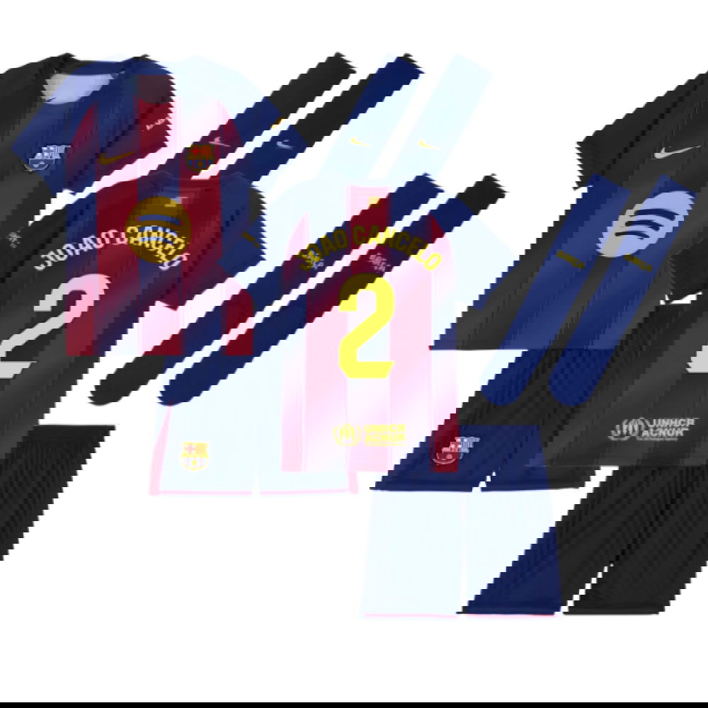 Lacné Futbalove Dresy FC Barcelona Detské JOAO CANCELO #2 Domáci Dres 2025-2026