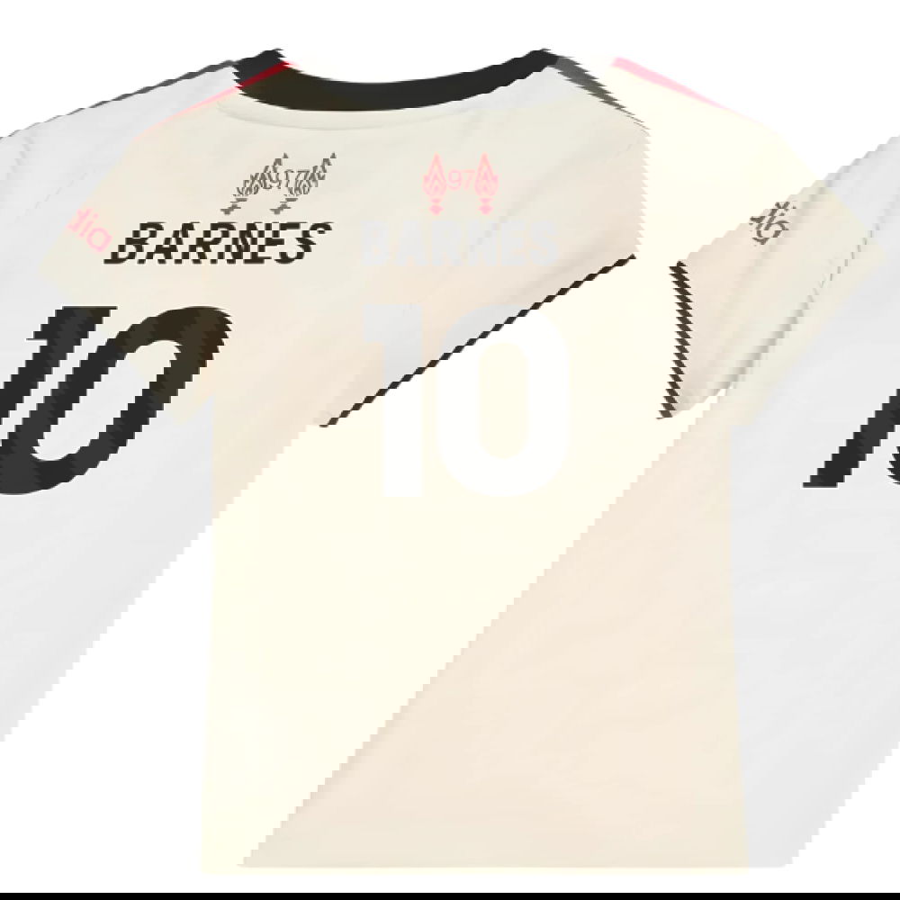 Lacné Futbalove Dresy Liverpool Detské BARNES #10 Preč Dres 2025-2026