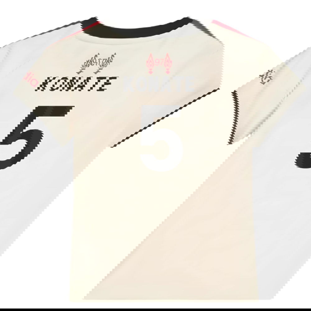 Lacné Futbalove Dresy Liverpool Detské KONATE #5 Preč Dres 2025-2026