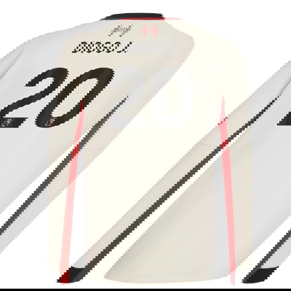 Lacné Futbalove Dresy Liverpool Dlhý Rukáv DIOGO J #20 Preč Dres 2025-2026