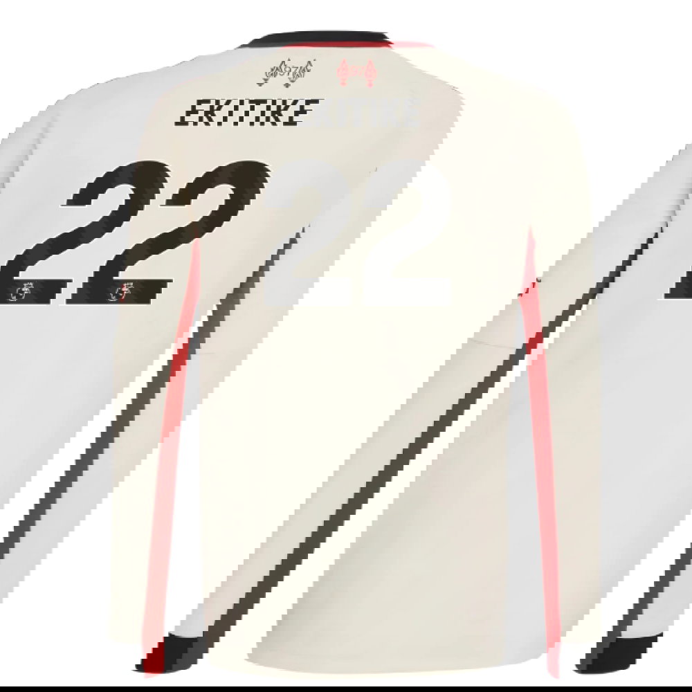 Lacné Futbalove Dresy Liverpool Dlhý Rukáv EKITIKE #22 Preč Dres 2025-2026