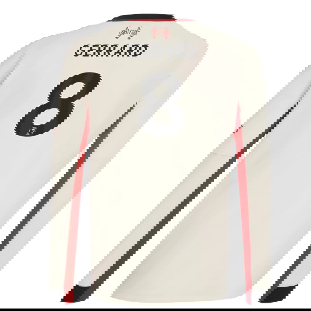 Lacné Futbalove Dresy Liverpool Dlhý Rukáv GERRARD #8 Preč Dres 2025-2026