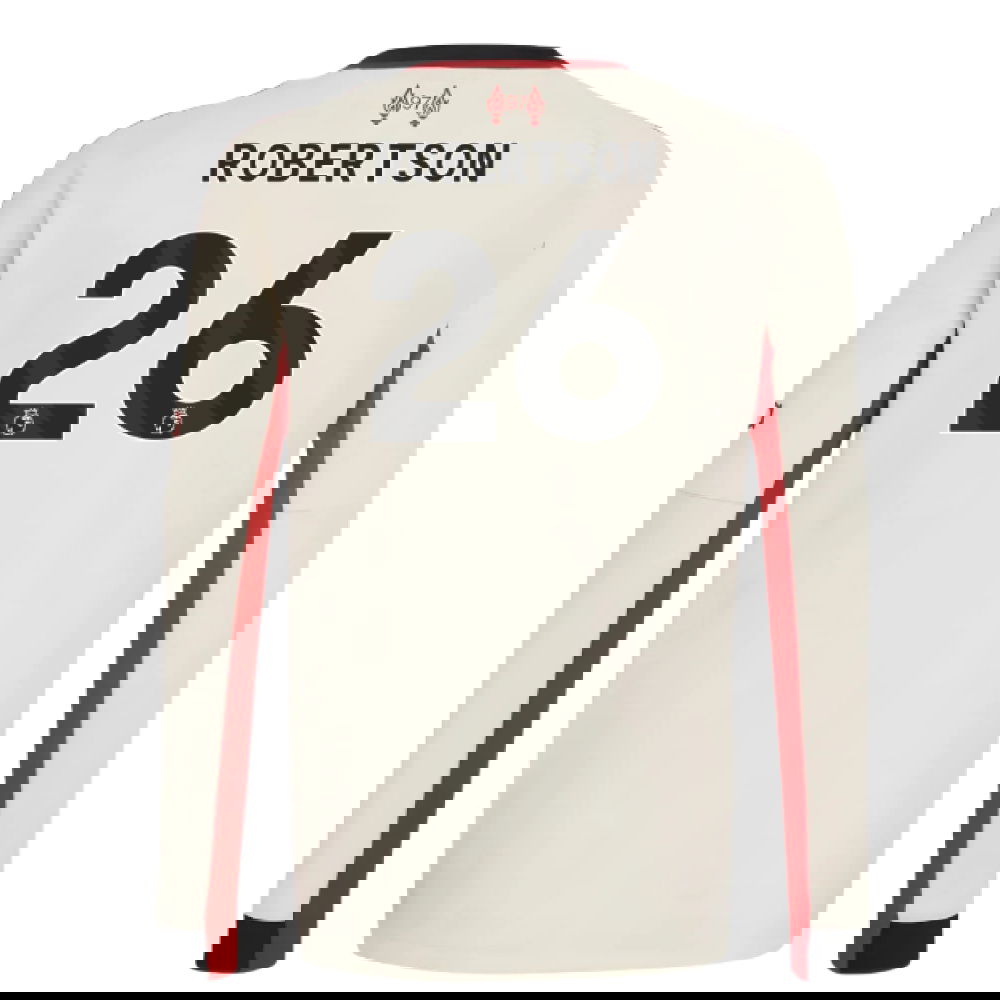 Lacné Futbalove Dresy Liverpool Dlhý Rukáv ROBERTSON #26 Preč Dres 2025-2026