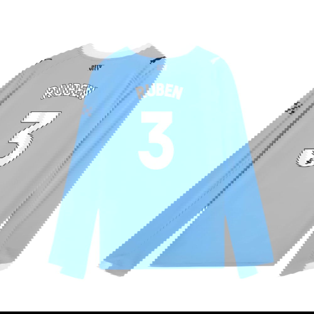 Lacné Futbalove Dresy Manchester City Dlhý Rukáv RUBEN #3 Domáci Dres 2025-2026