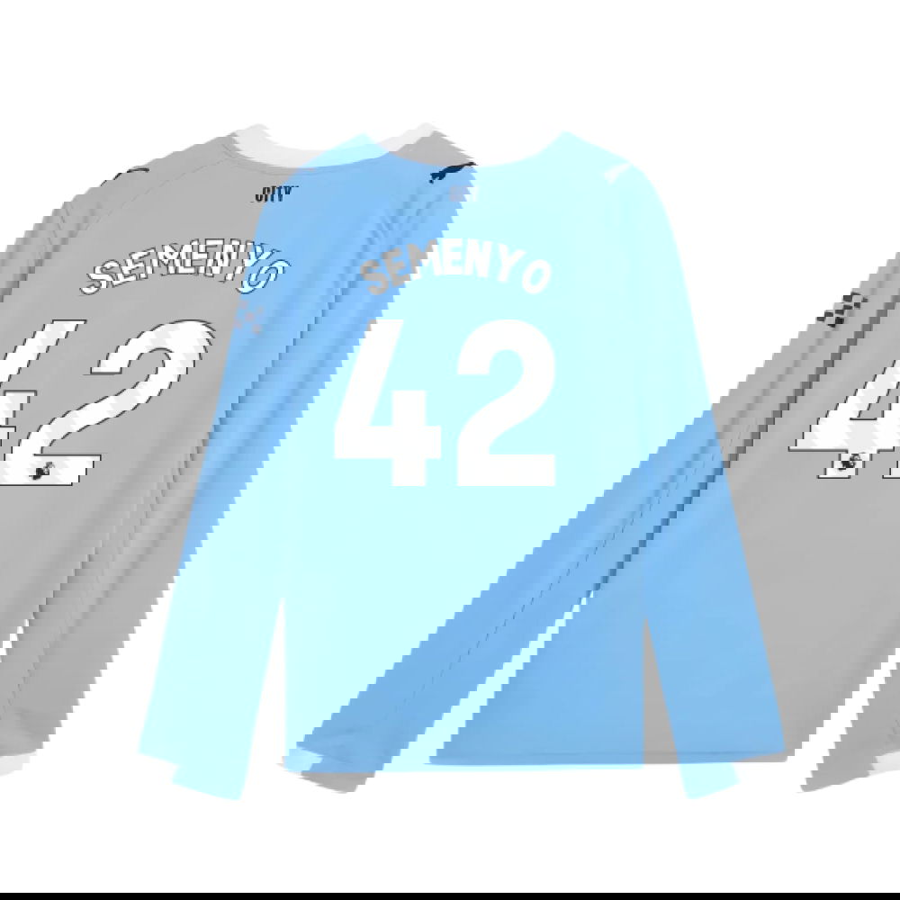 Lacné Futbalove Dresy Manchester City Dlhý Rukáv SEMENYO #42 Domáci Dres 2025-2026