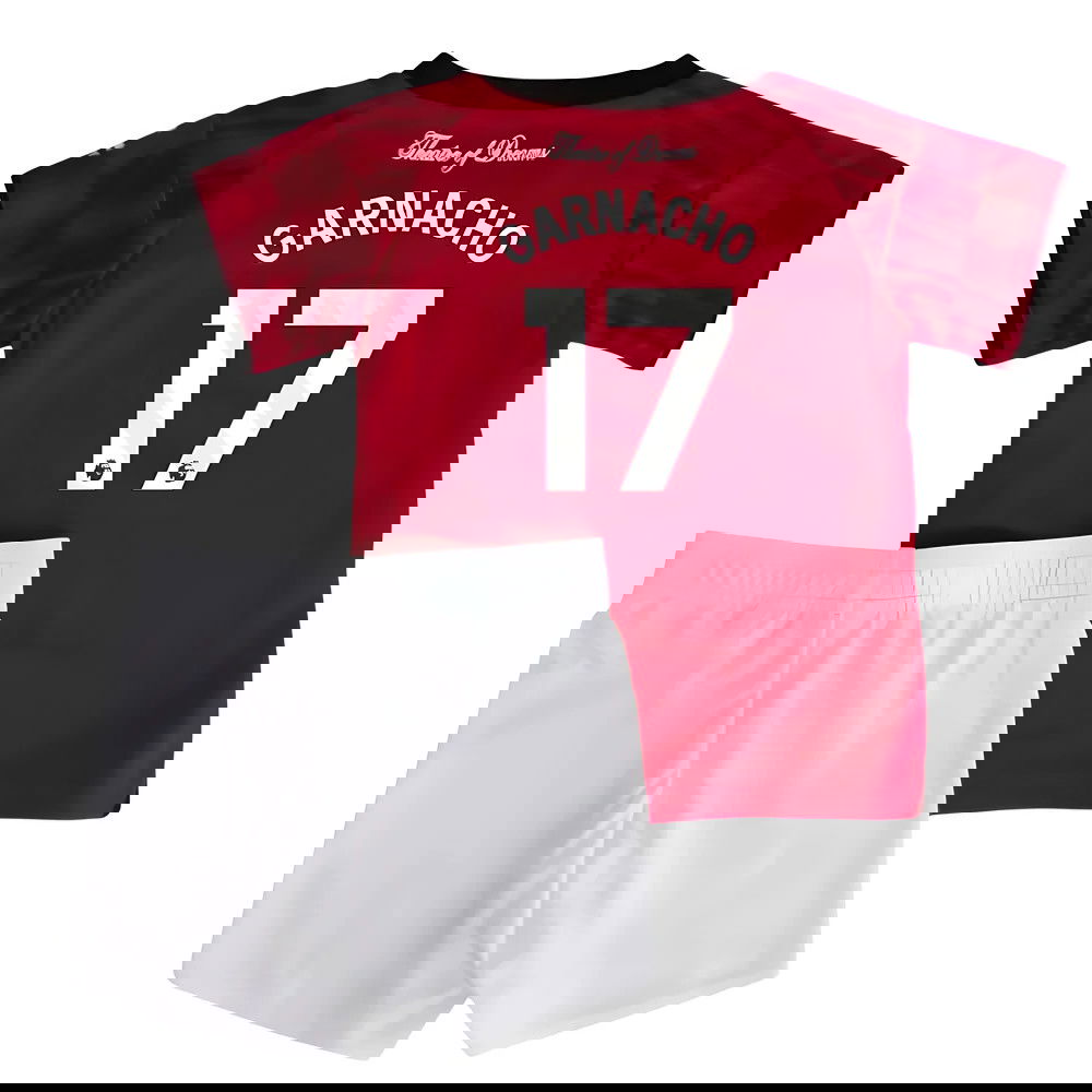 Lacné Futbalove Dresy Manchester United Detské GARNACHO #17 Domáci Dres 2025-2026