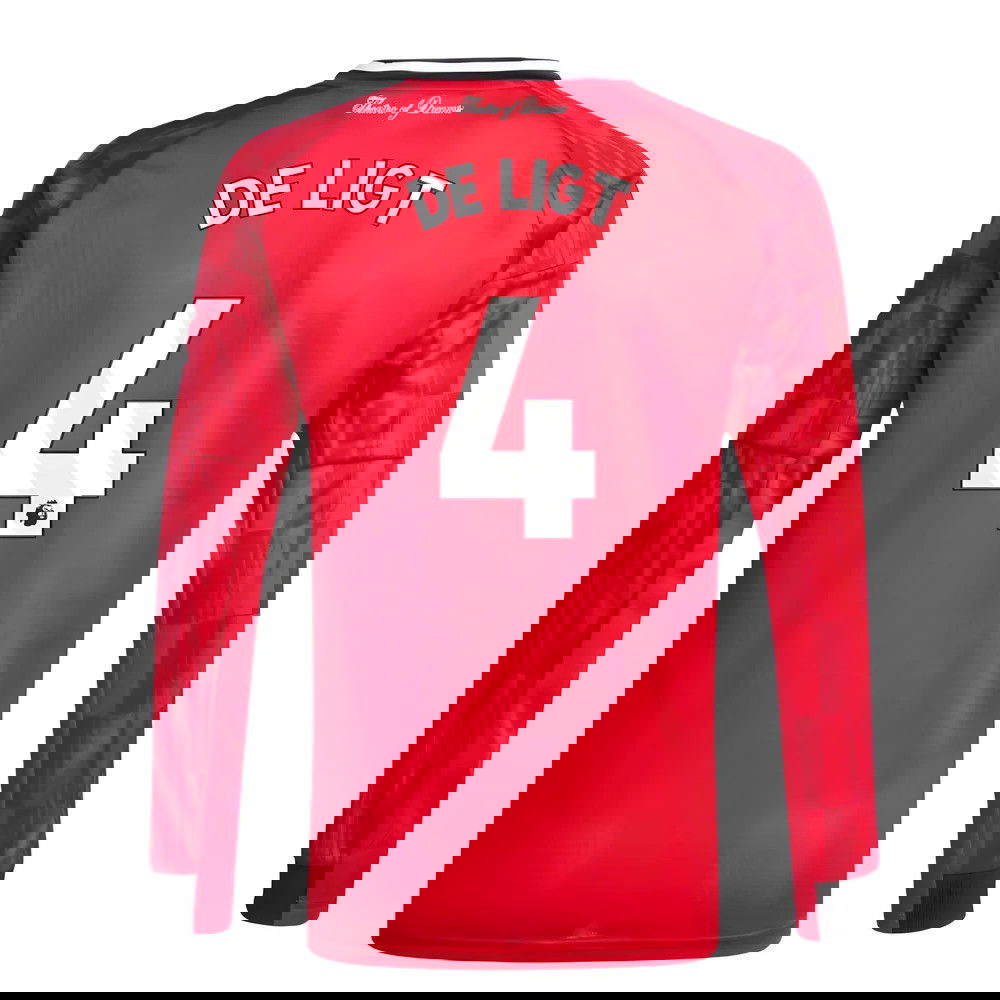 Lacné Futbalove Dresy Manchester United Dlhý Rukáv DE LIGT #4 Domáci Dres 2025-2026