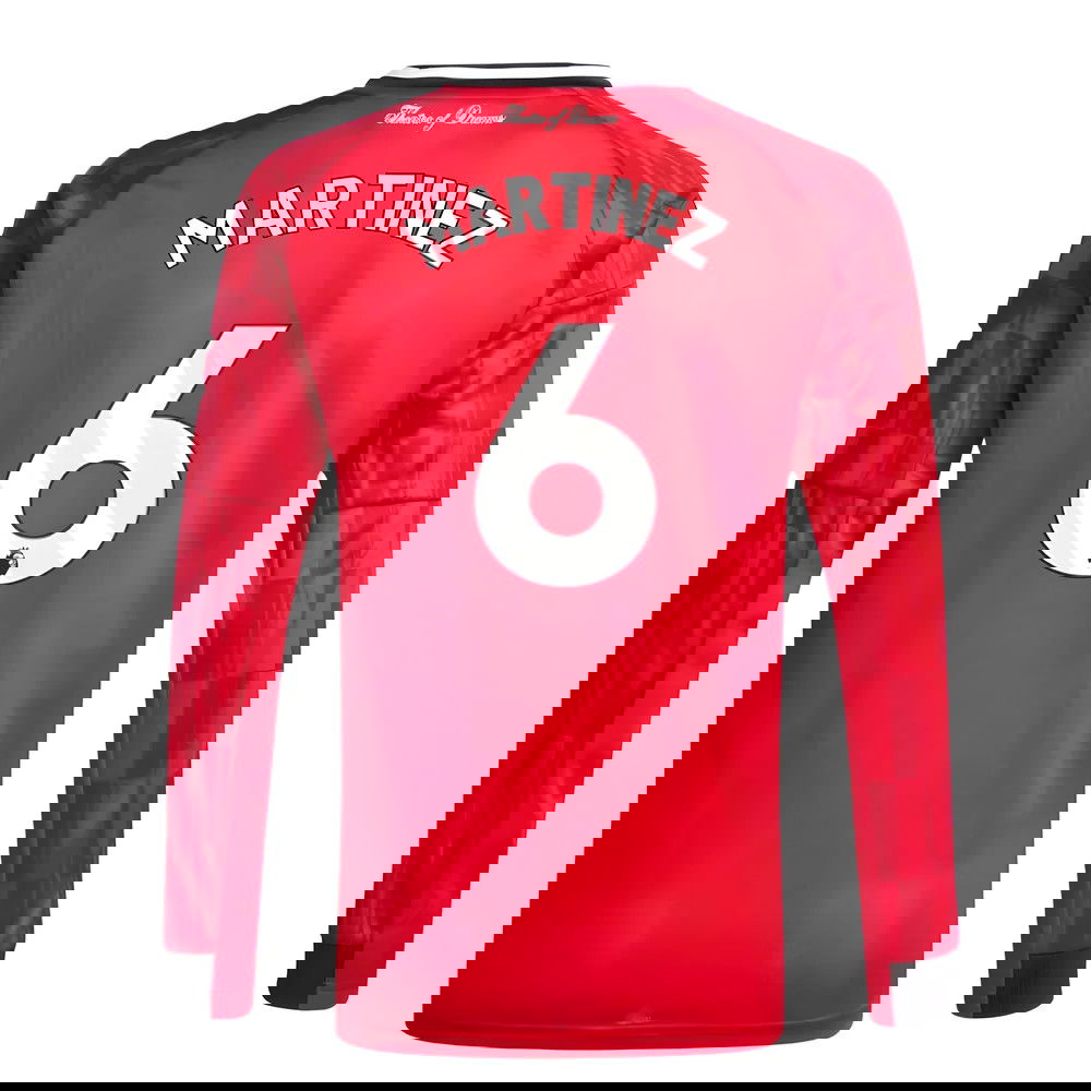 Lacné Futbalove Dresy Manchester United Dlhý Rukáv MARTINEZ #6 Domáci Dres 2025-2026