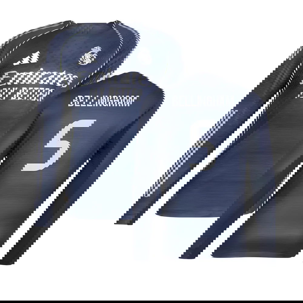 Lacné Futbalove Dresy FC Real Madrid Dlhý Rukáv BELLINGHAM #5 Preč Dres 2025-2026