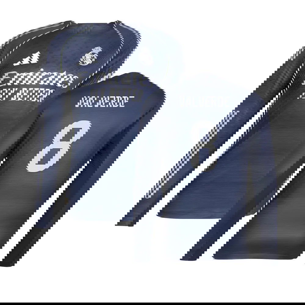 Lacné Futbalove Dresy FC Real Madrid Dlhý Rukáv VALVERDE #8 Preč Dres 2025-2026