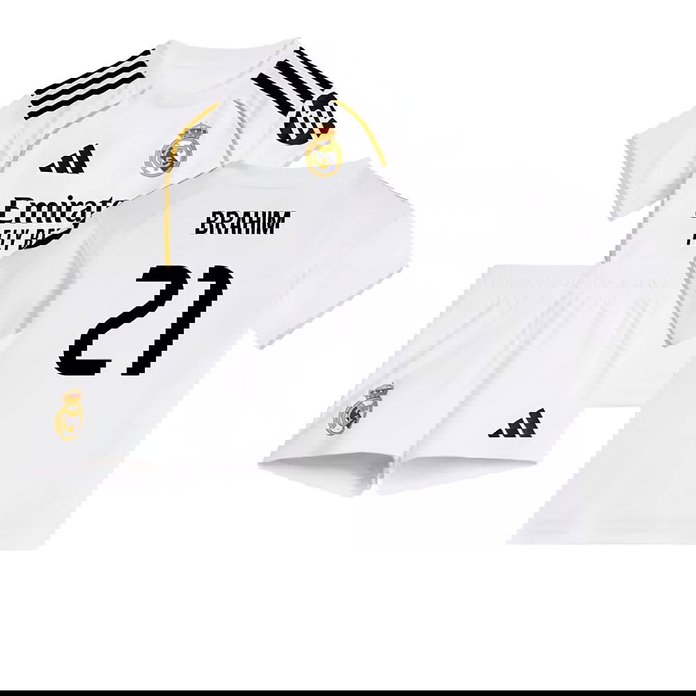Lacné Futbalove Dresy FC Real Madrid Detské BRAHIM #21 Domáci Dres 2025-2026