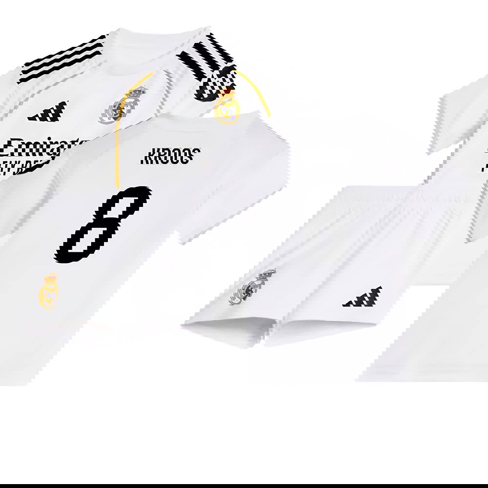 Lacné Futbalove Dresy FC Real Madrid Detské KROOS #8 Domáci Dres 2025-2026