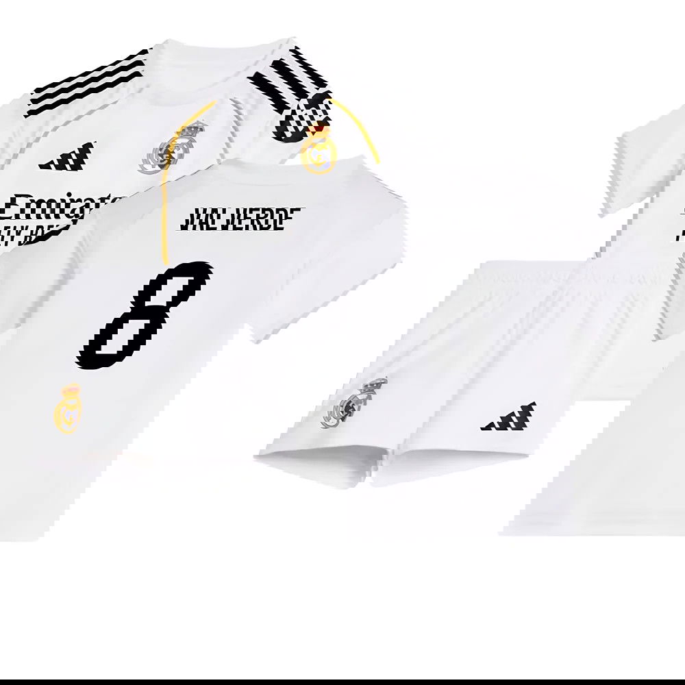Lacné Futbalove Dresy FC Real Madrid Detské VALVERDE #8 Domáci Dres 2025-2026