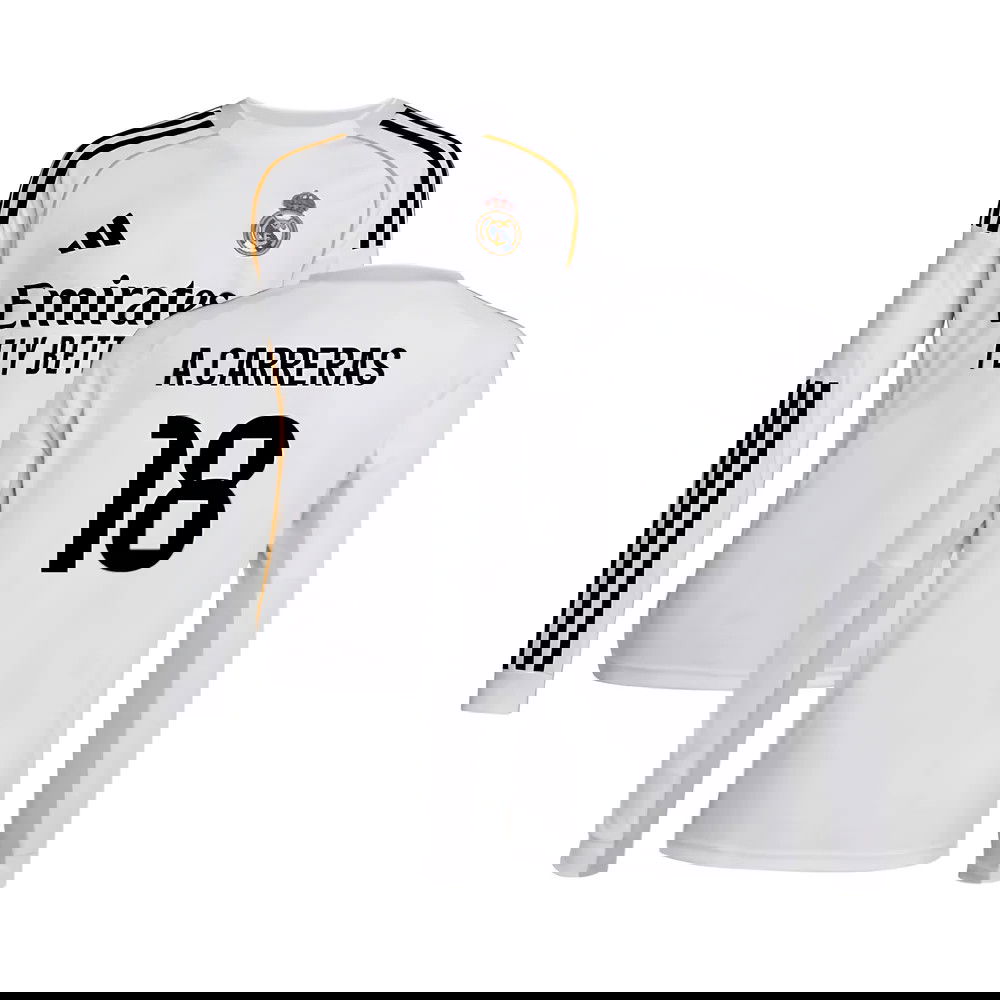 Lacné Futbalove Dresy FC Real Madrid Dlhý Rukáv ACARRERAS #18 Domáci Dres 2025-2026