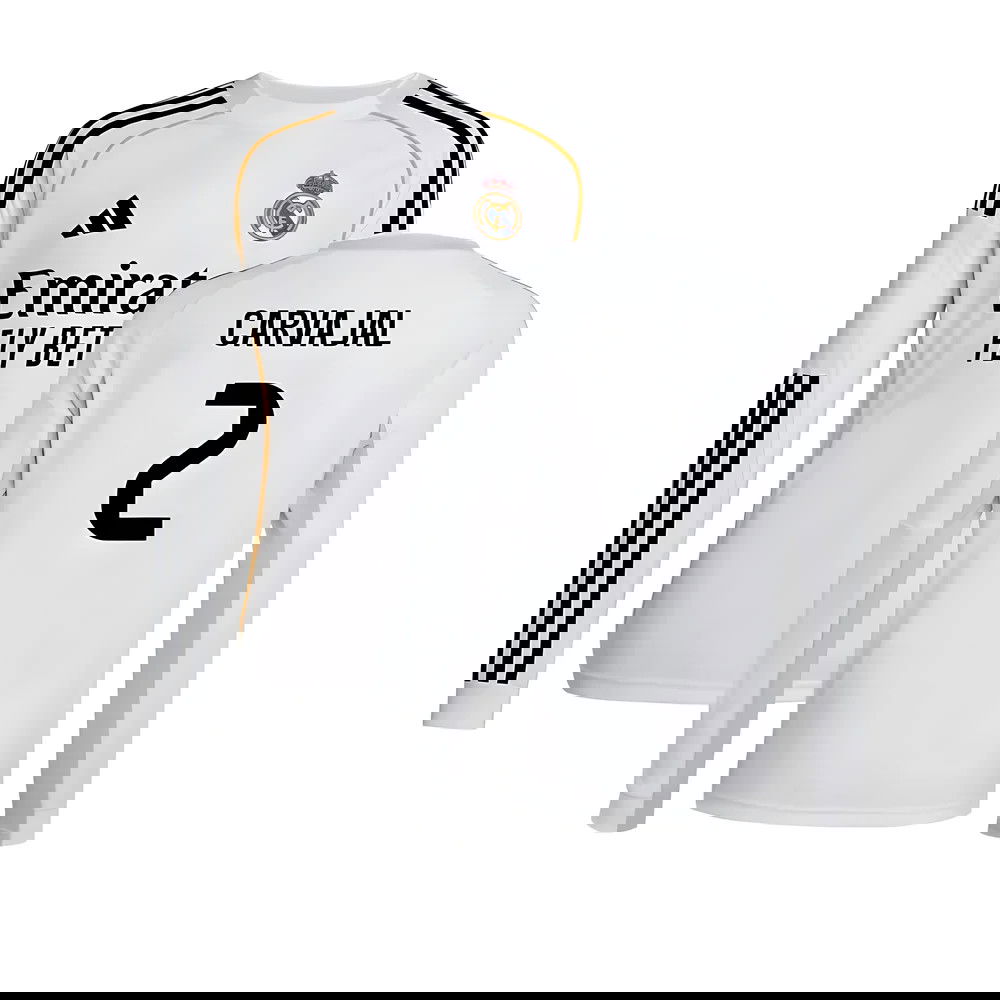 Lacné Futbalove Dresy FC Real Madrid Dlhý Rukáv CARVAJAL #2 Domáci Dres 2025-2026