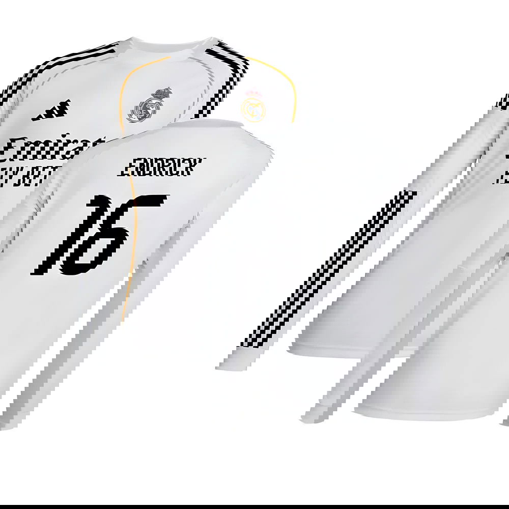 Lacné Futbalove Dresy FC Real Madrid Dlhý Rukáv ENDRICK #16 Domáci Dres 2025-2026