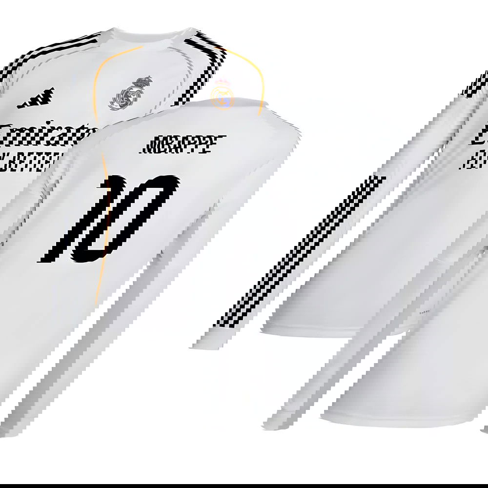 Lacné Futbalove Dresy FC Real Madrid Dlhý Rukáv MBAPPE #10 Domáci Dres 2025-2026