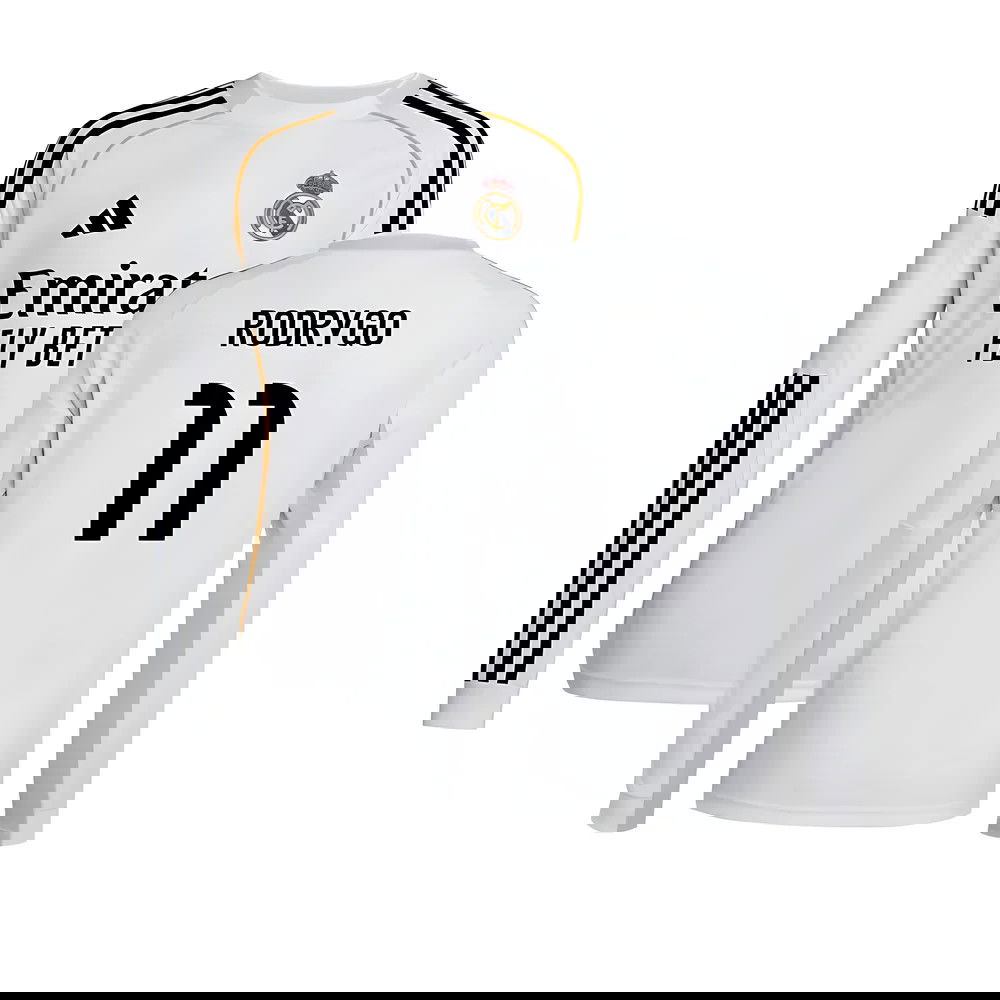 Lacné Futbalove Dresy FC Real Madrid Dlhý Rukáv RODRYGO #11 Domáci Dres 2025-2026