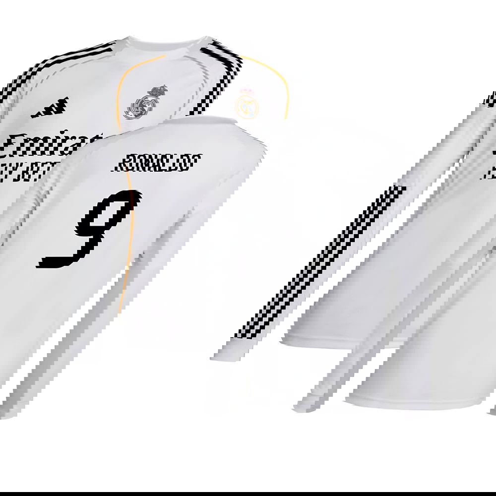 Lacné Futbalove Dresy FC Real Madrid Dlhý Rukáv RONALDO #9 Domáci Dres 2025-2026