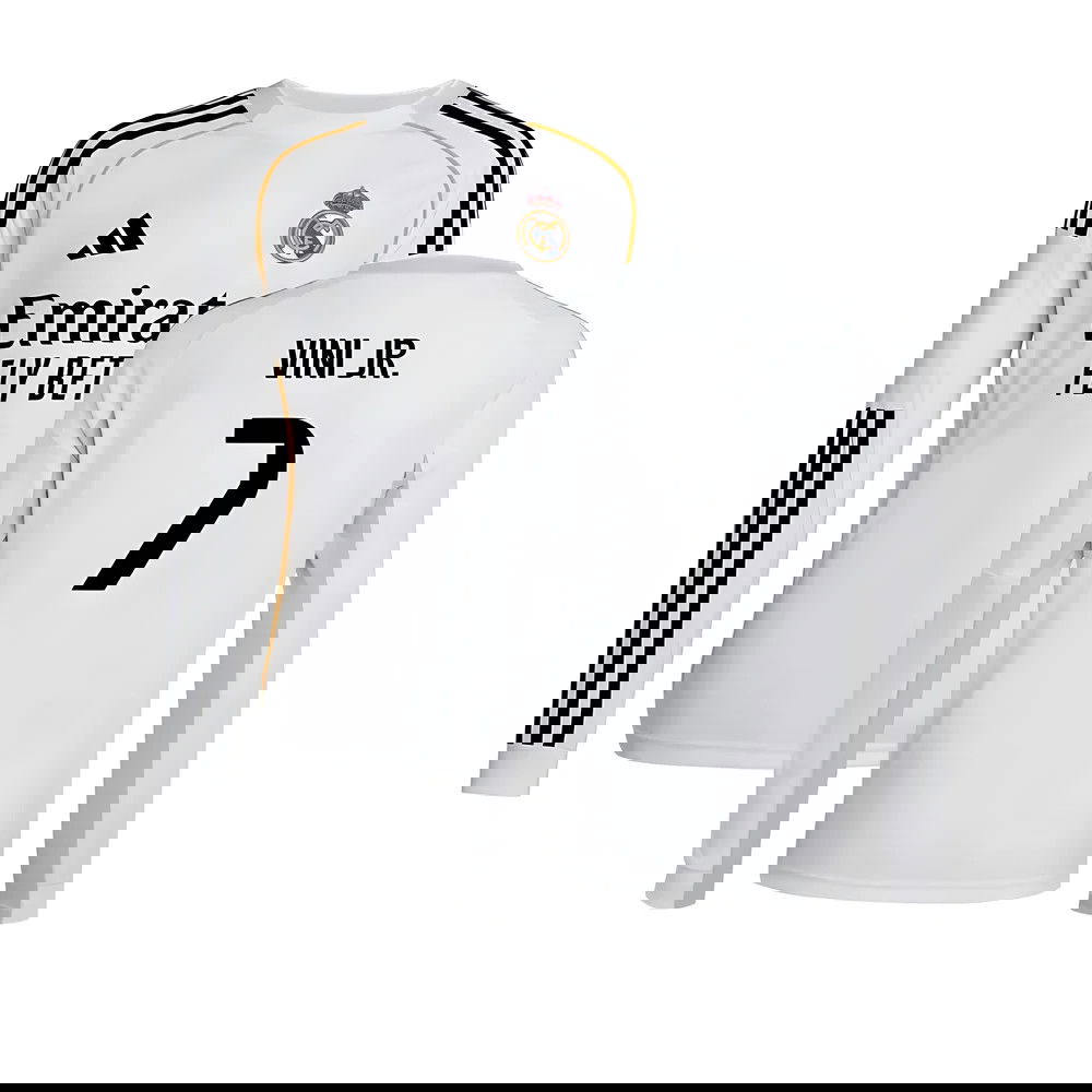 Lacné Futbalove Dresy FC Real Madrid Dlhý Rukáv VINI JR #7 Domáci Dres 2025-2026